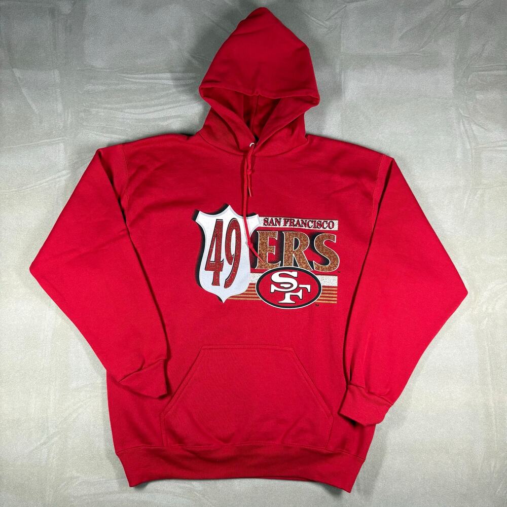 Vintage San Francisco 49ers Hoodie XL Red NFL Football USA Made Sweatshirt‎